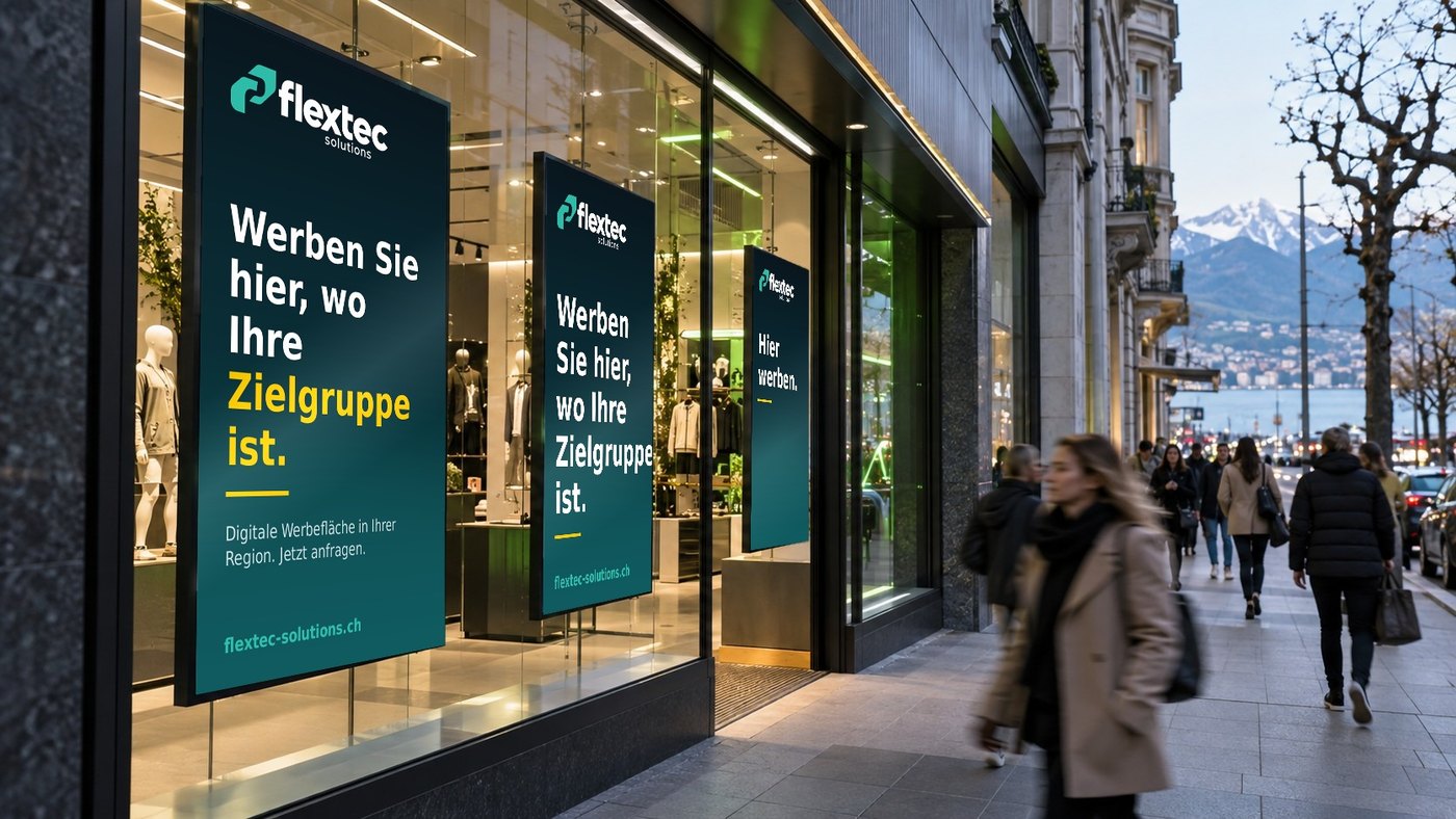 Digitale Werbescreens im Schaufenster